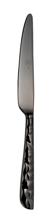 Dessert Knife - Stainless Steel Mirror Finish, Black Textured Handle, 21 cm