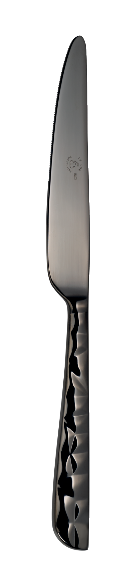 Dessert Knife - Stainless Steel Mirror Finish, Black Textured Handle, 21 cm