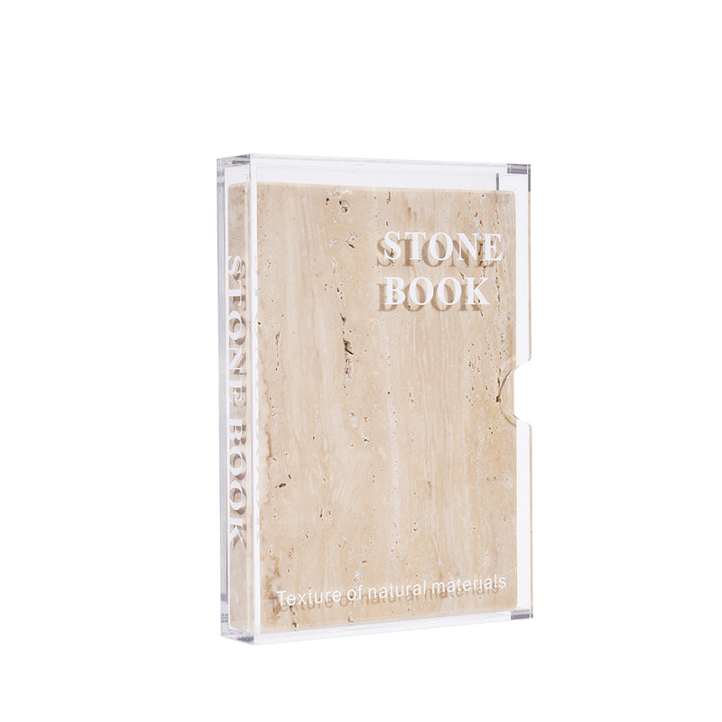 Yellow Stone Book Marble and Acrylic Decorative Ornament