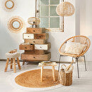 Carpet Jute White Border, Natural Decoration