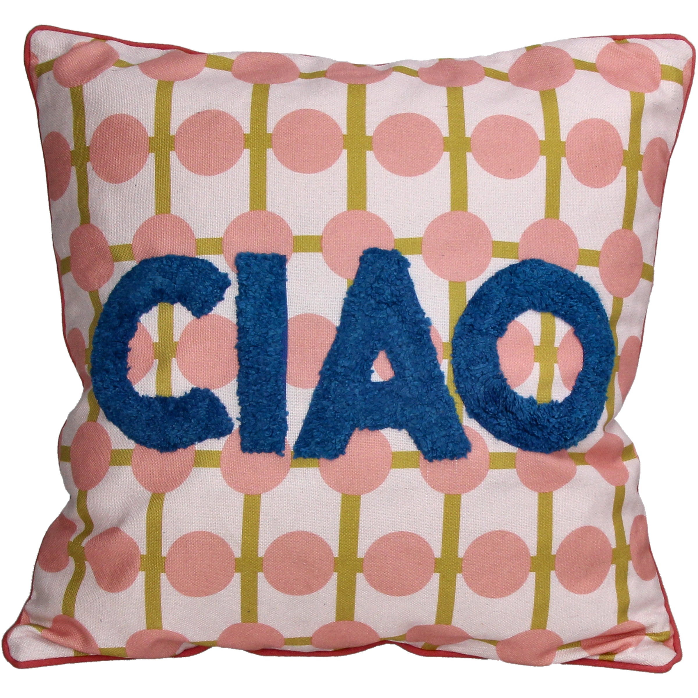 Cushion Ciao Polyester Multicolor Retro Graphic 45x45 cm