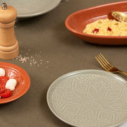 Sienna Dessert Plate 20 cm Olive Green Faience Embossed