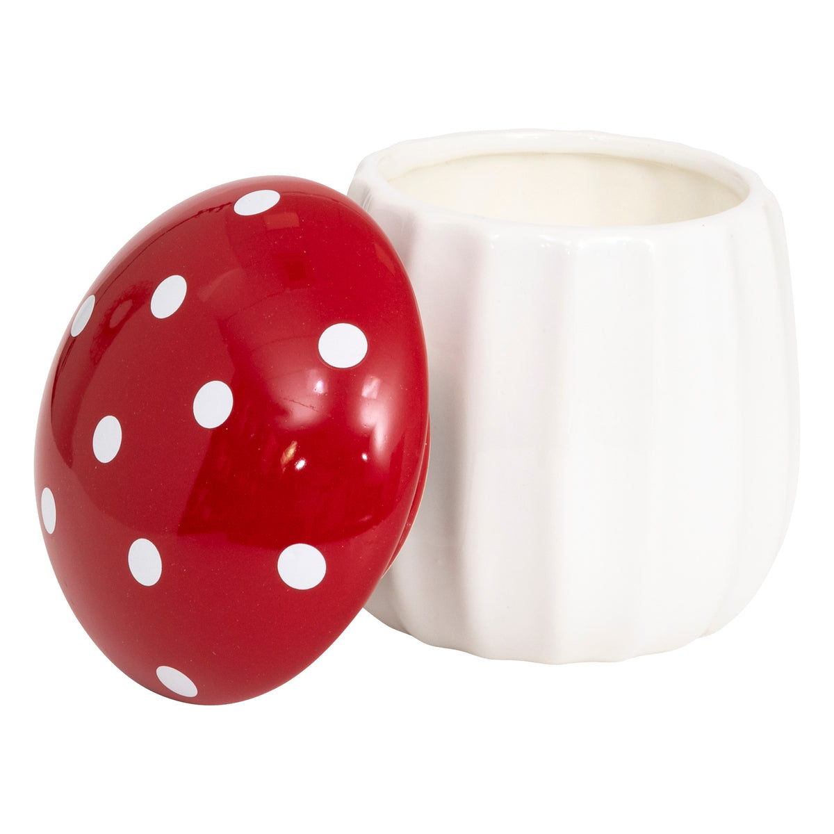Scented Ceramic Mushroom Candle 150 g - Red Polka-Dot Lid