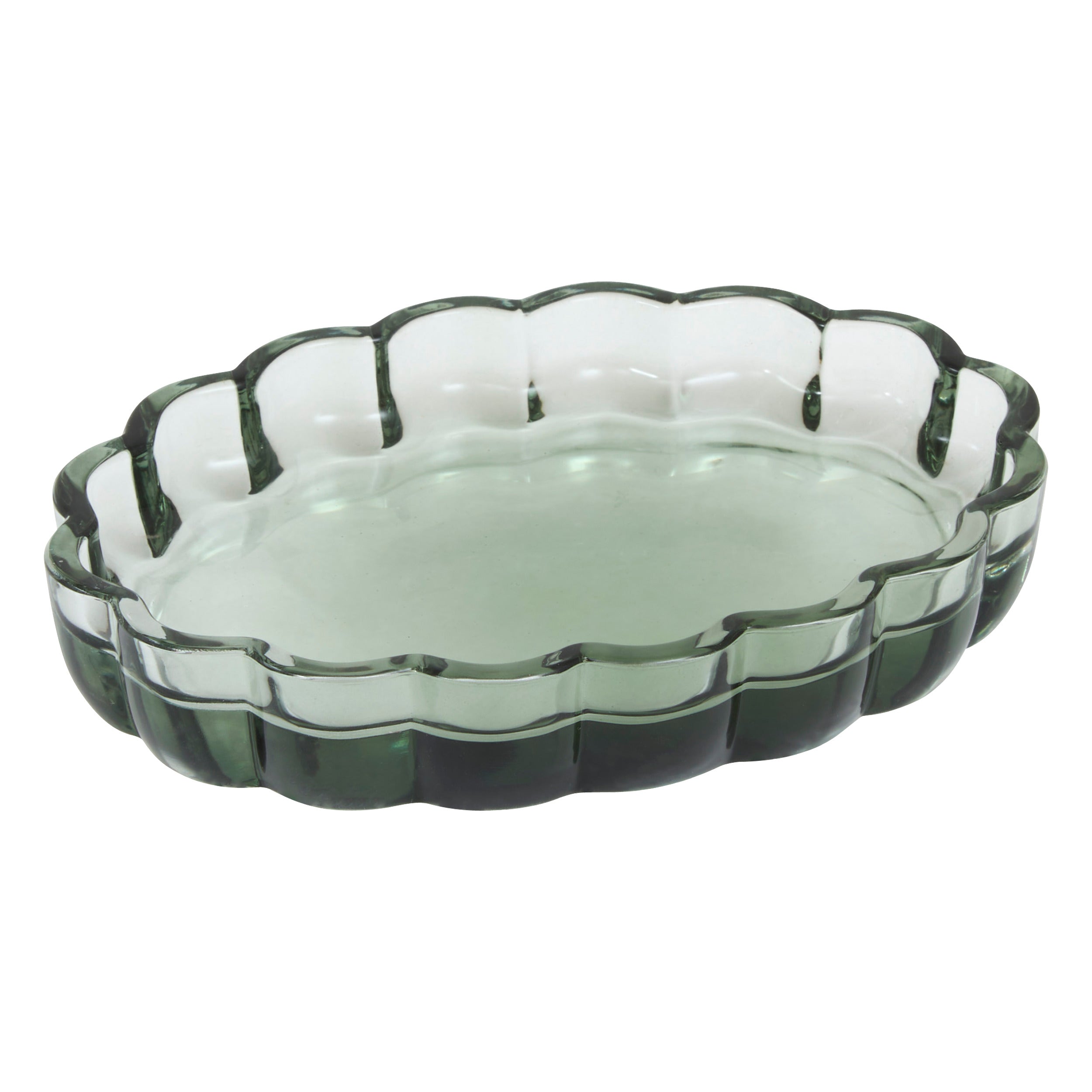 Soap Dish Florea Amber Glass Scalloped Soap Tray for Bathroom Vanity