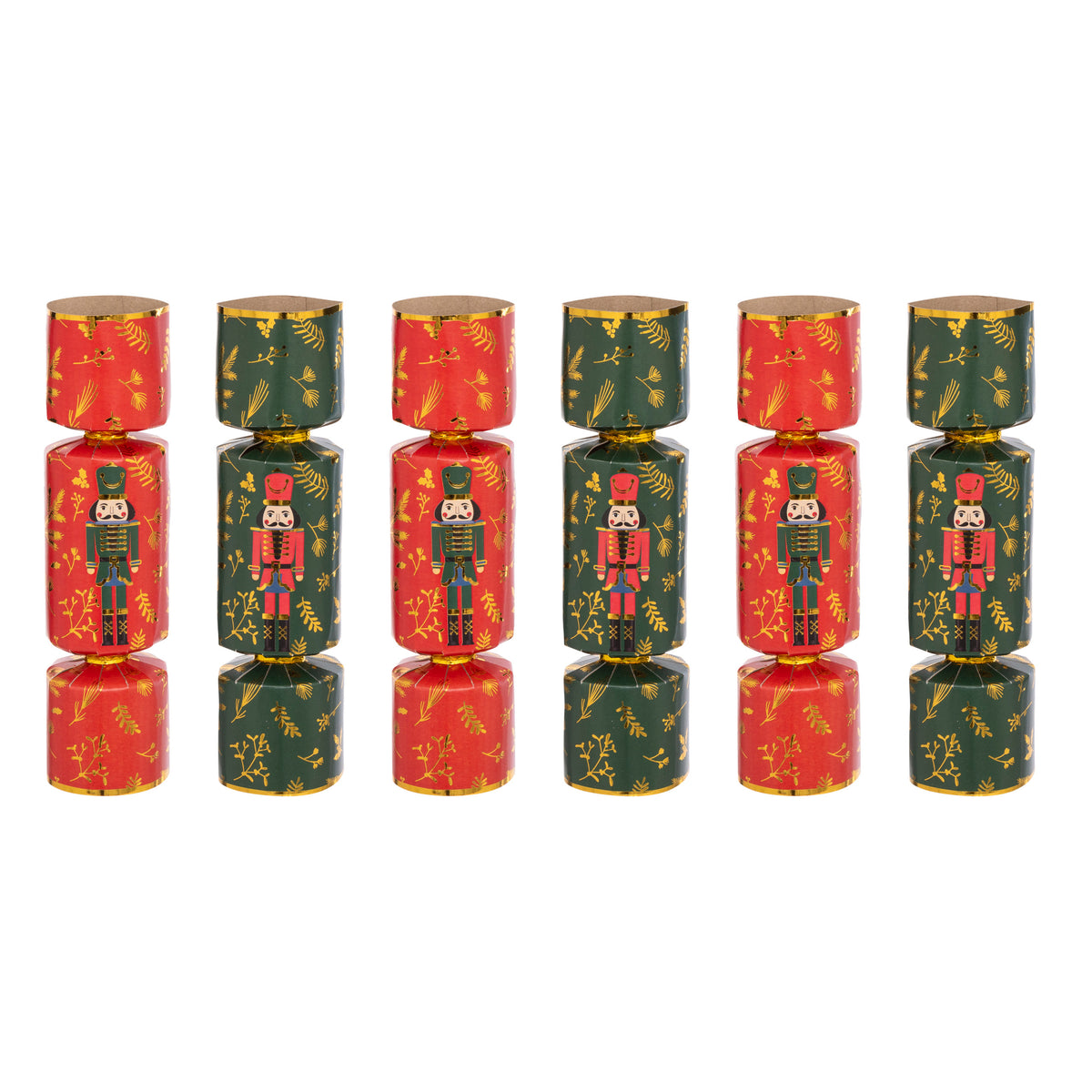 Set of 6 Nutcracker Christmas Paper Crackers - D 5 x H 20 cm