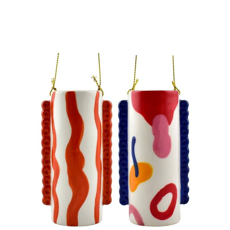 Colorful Hand-Painted Ceramic Vase Ornament