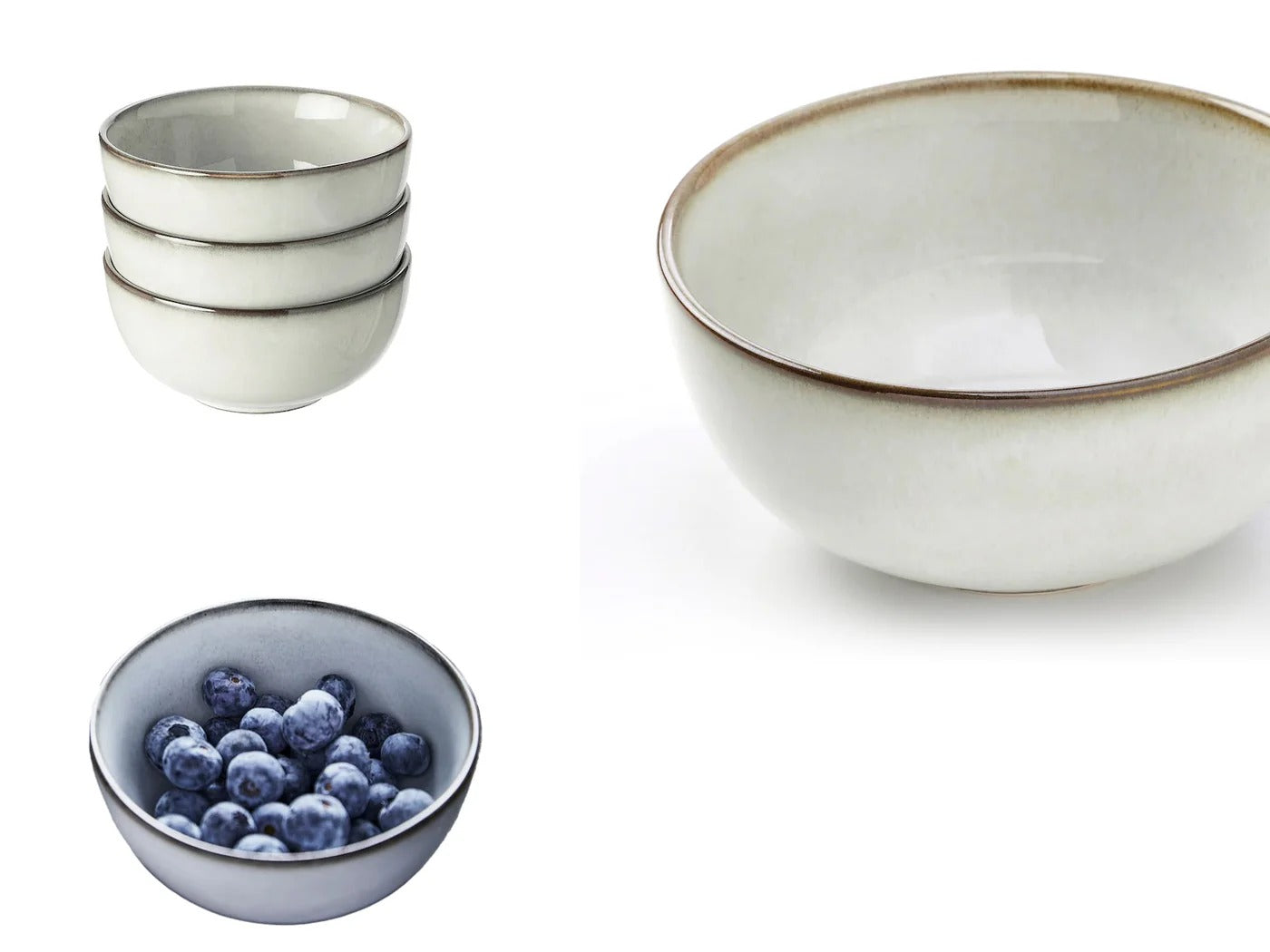 Gray Small Bowl with Sandy-Glazed Surface