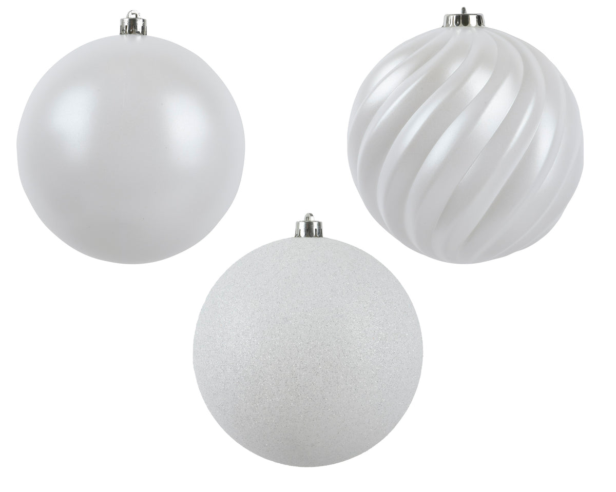 Baubles polystyrene glitter, matt, shiny, mold mix 4 pcs - 14cm