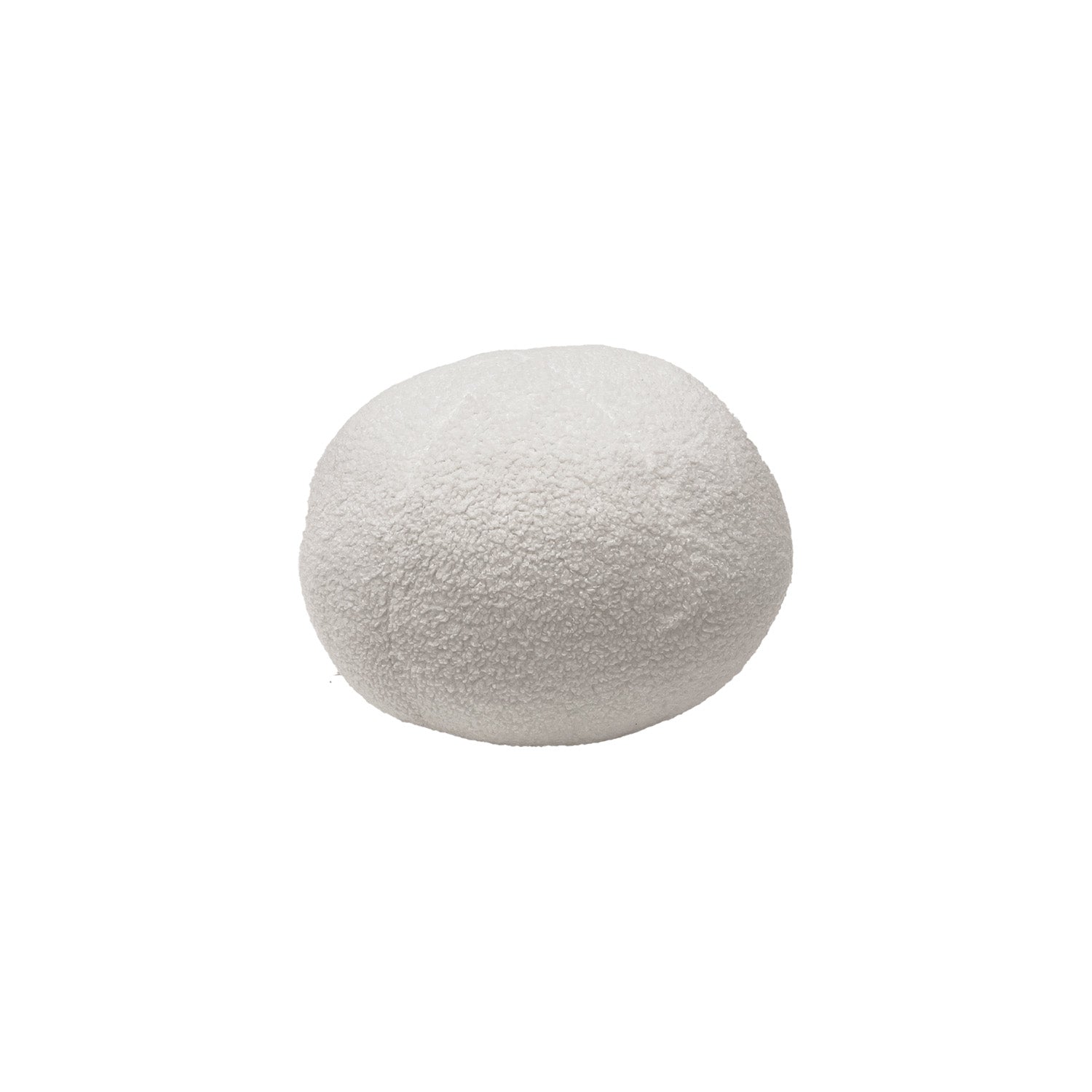 White Ophélia Round Cushion Teddy Fabric Soft Decorative Pillow