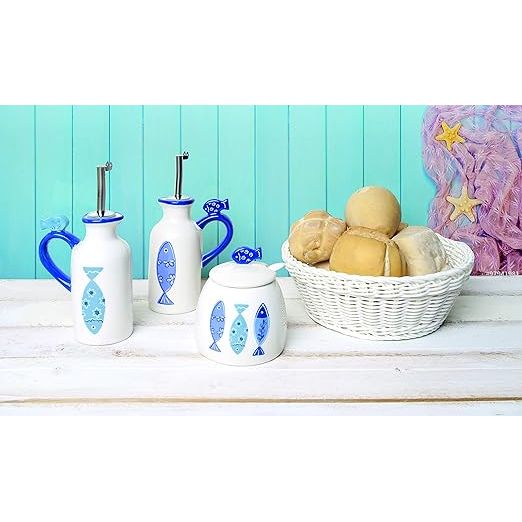 Ocean Sugar Pot, Hand-Painted Ceramic, 200ml