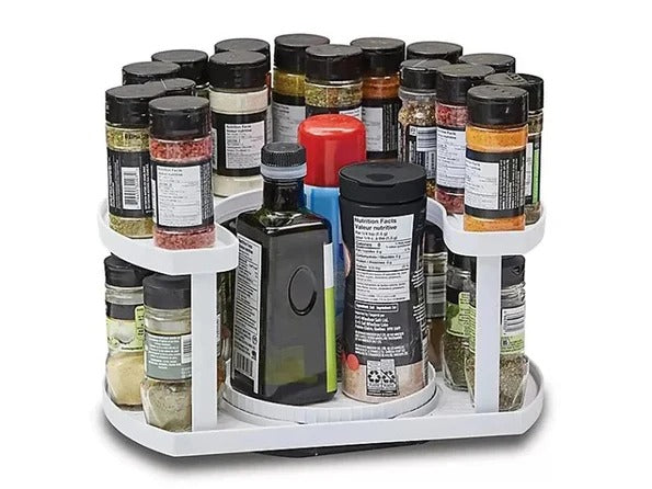 Rotating Spice Storage Rack with Adjustable Height