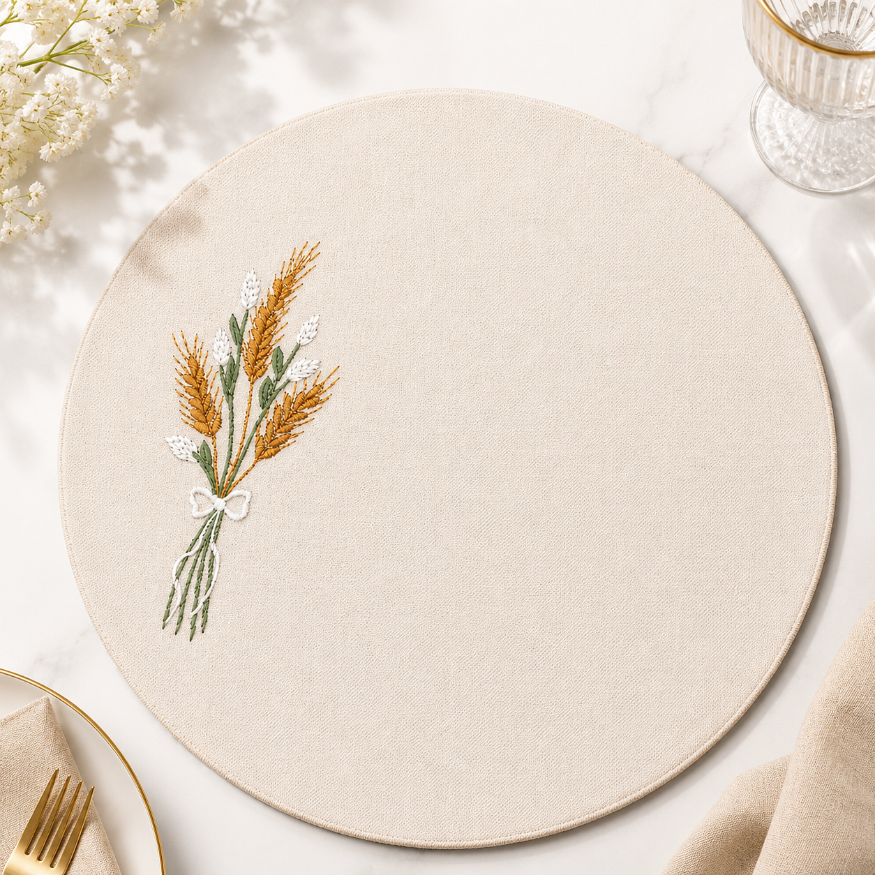 Handmade Round Placemat – 38 cm