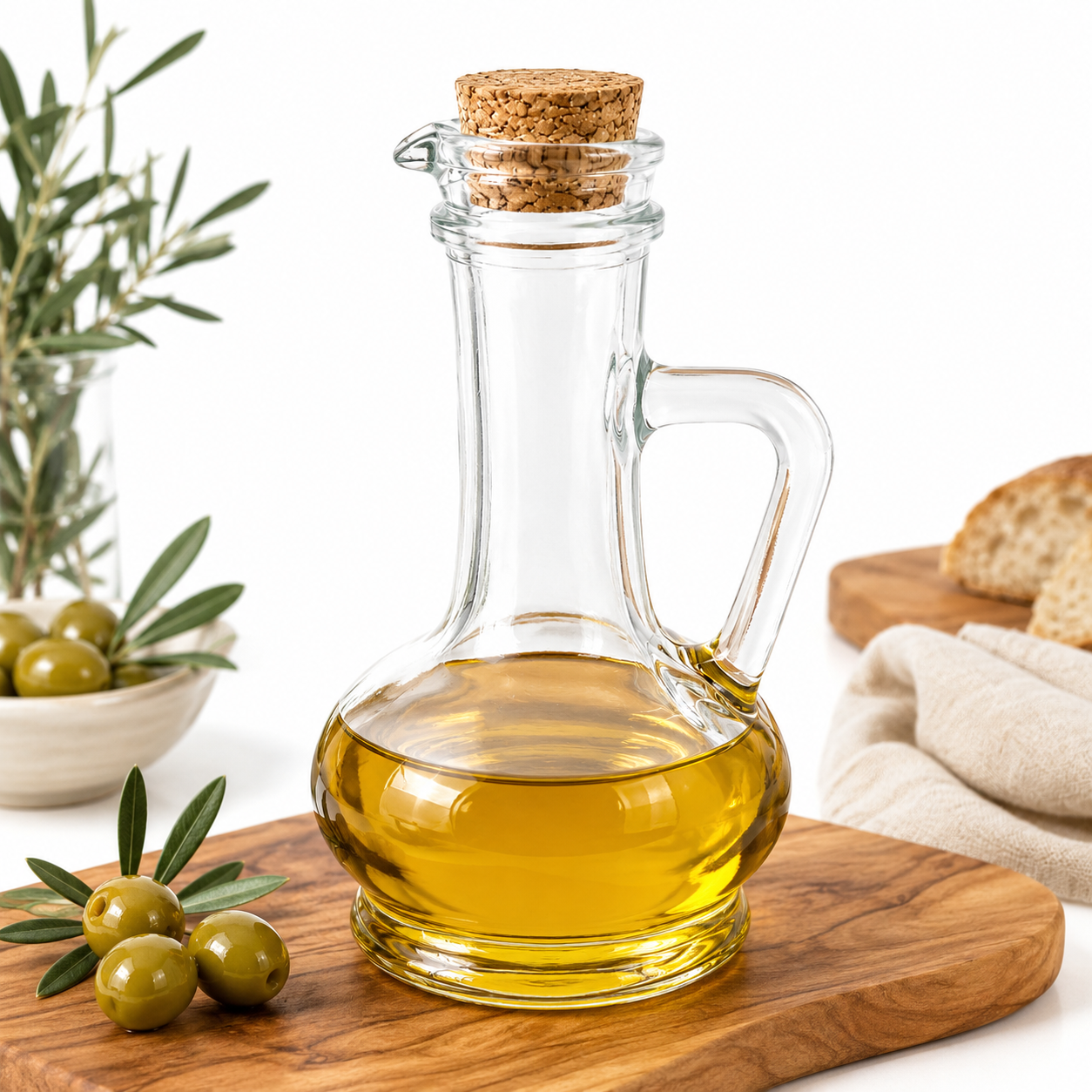 GLASS OIL BOTTLE WITH CORK 240ML