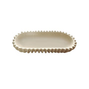 Bowl Becka Beige Porcelain Decorative Ribbed Oval Tableware