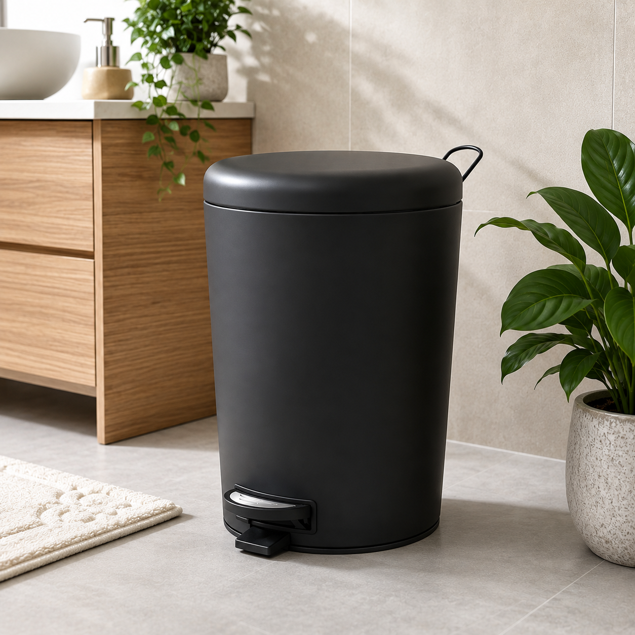 Soft Matte Stainless Steel Pedal Dustbin
