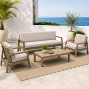 OUTDOOR ALUMINUM SET 3+1+1 WITH TABLE
