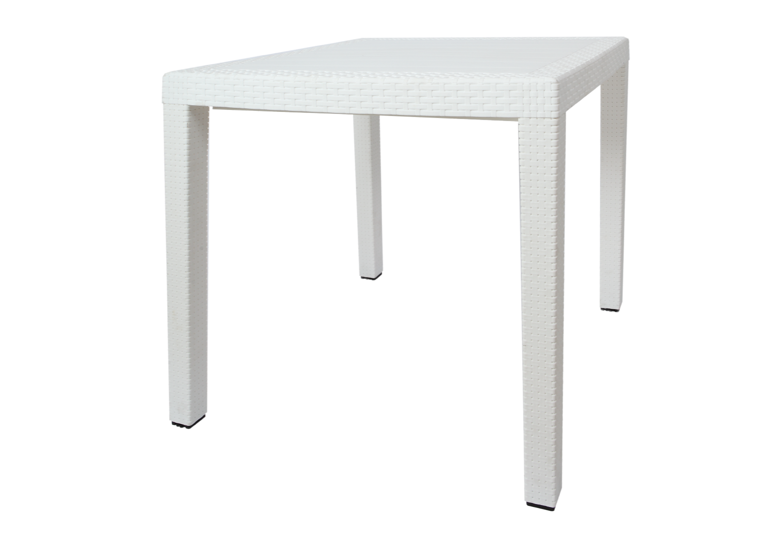 Rattan Square Table with Tubular Legs