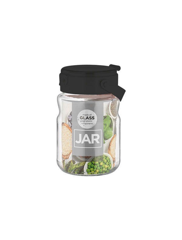 Mono Glass Jar with Plastic Lid