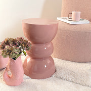 Metal Side Table Enameled Modern Accent for Living Room or Bedroom