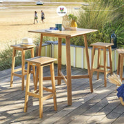 Tiwi High Stool Acacia Outdoor Bar Stool Rustic Wood Seating
