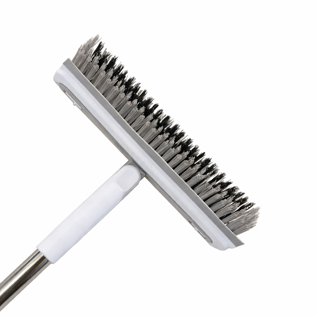 Broom with Stainless Steel Handle and Dual-Color Bristles