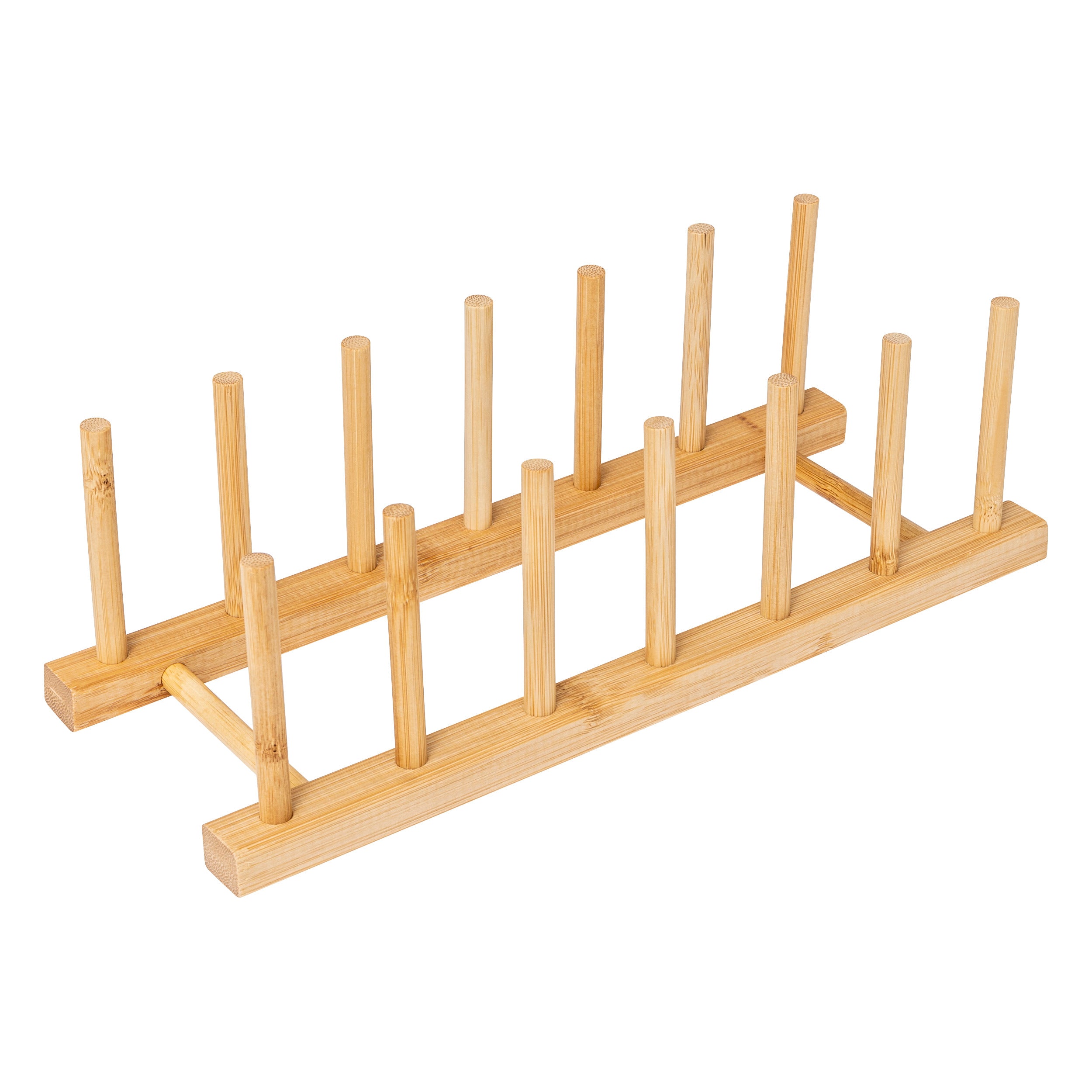 Bamboo Rack Plates - Upright Dish Rack for 6 Plates, Compact