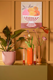 Boaz Orange Vase with Wavy Design for Modern Interiors