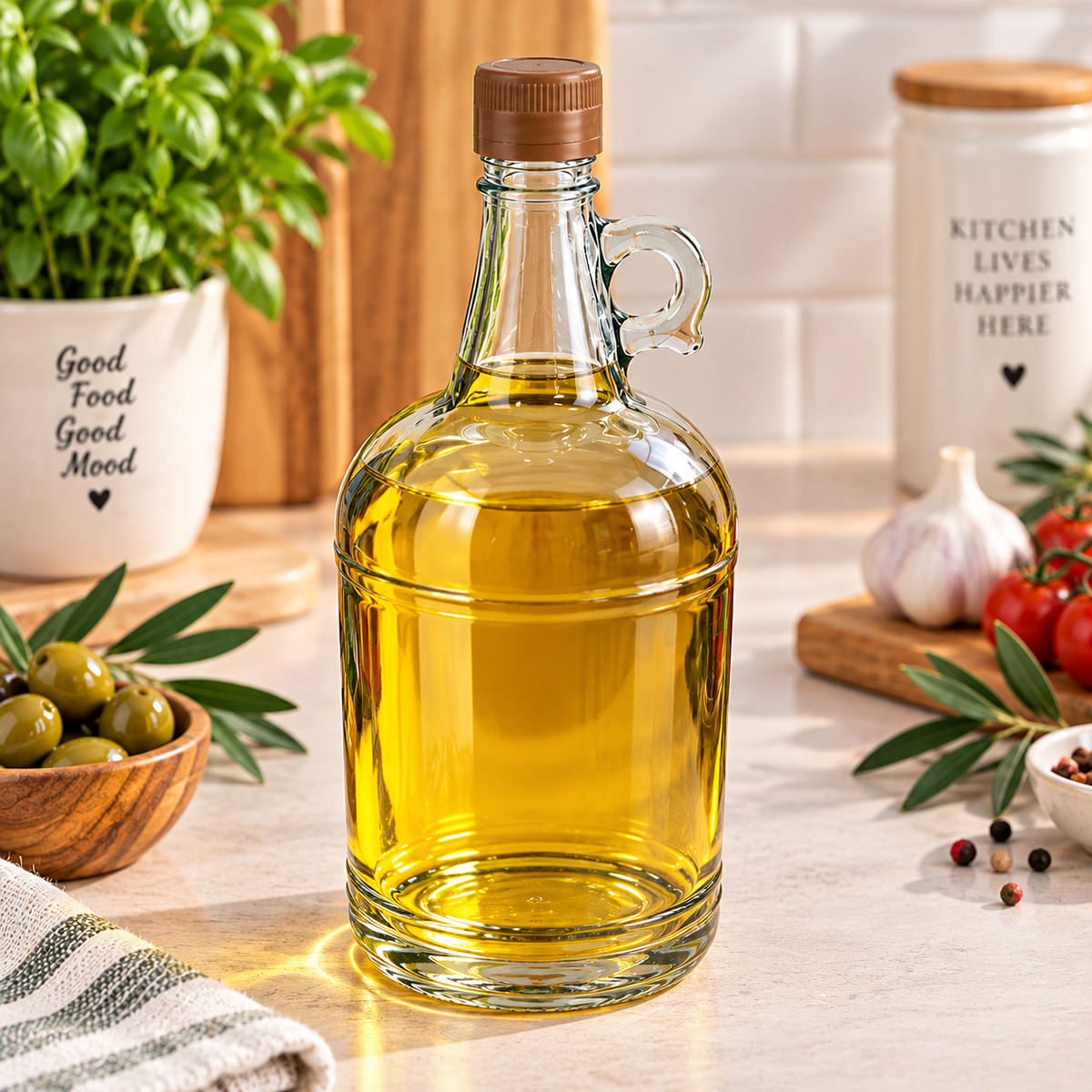 Olive Oil Glass Gallon with Handle