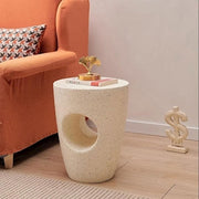 Side Table Furniture White Terrazzo Modern Indoor Outdoor Accent