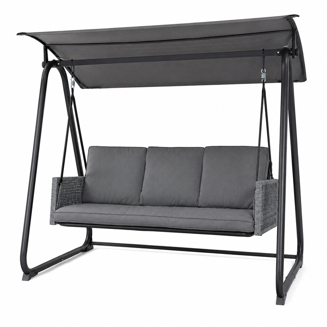 Outdoor Swing with Canopy – Rope Design Steel Frame