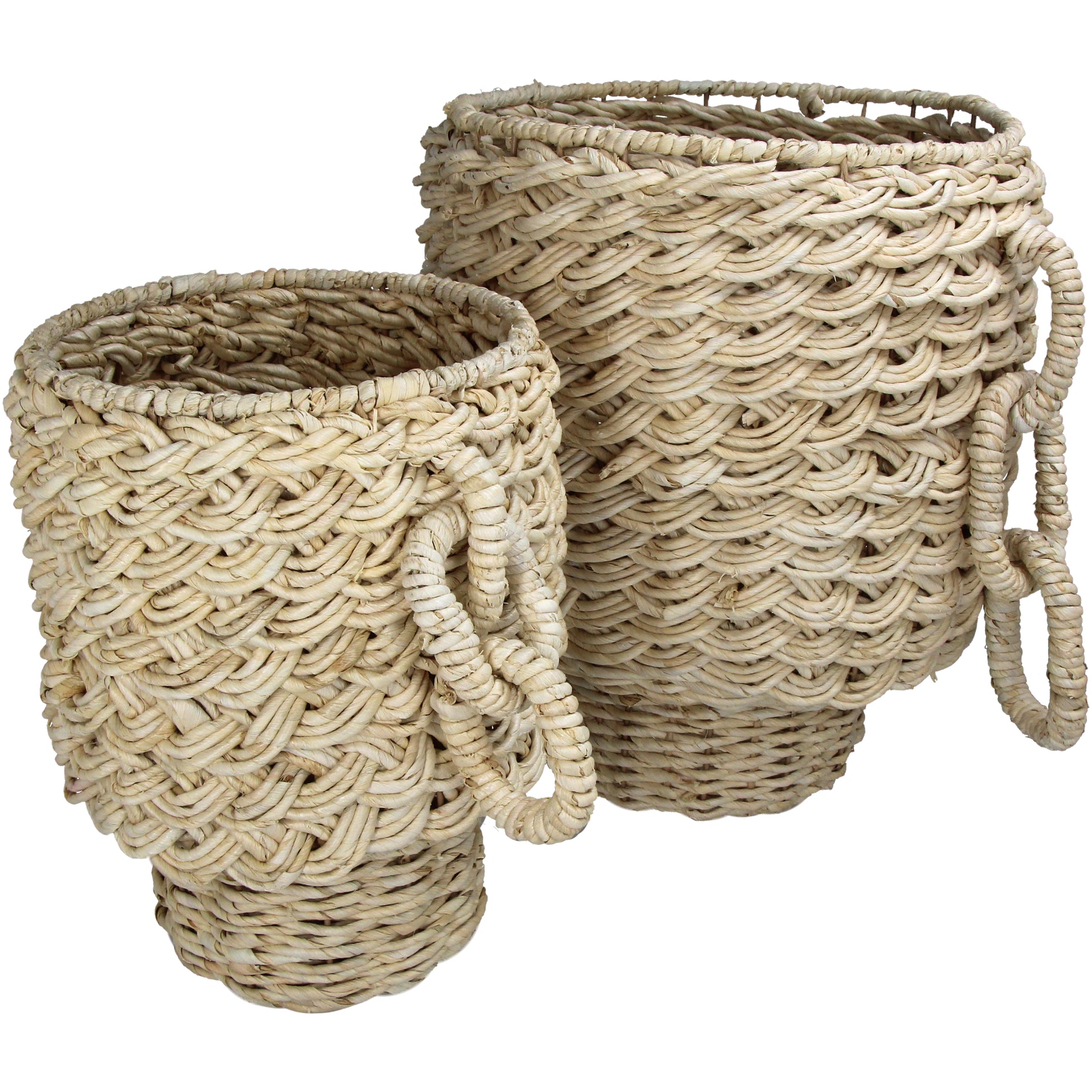 Basket Corn Leaf Natural Set of 2 Pcs