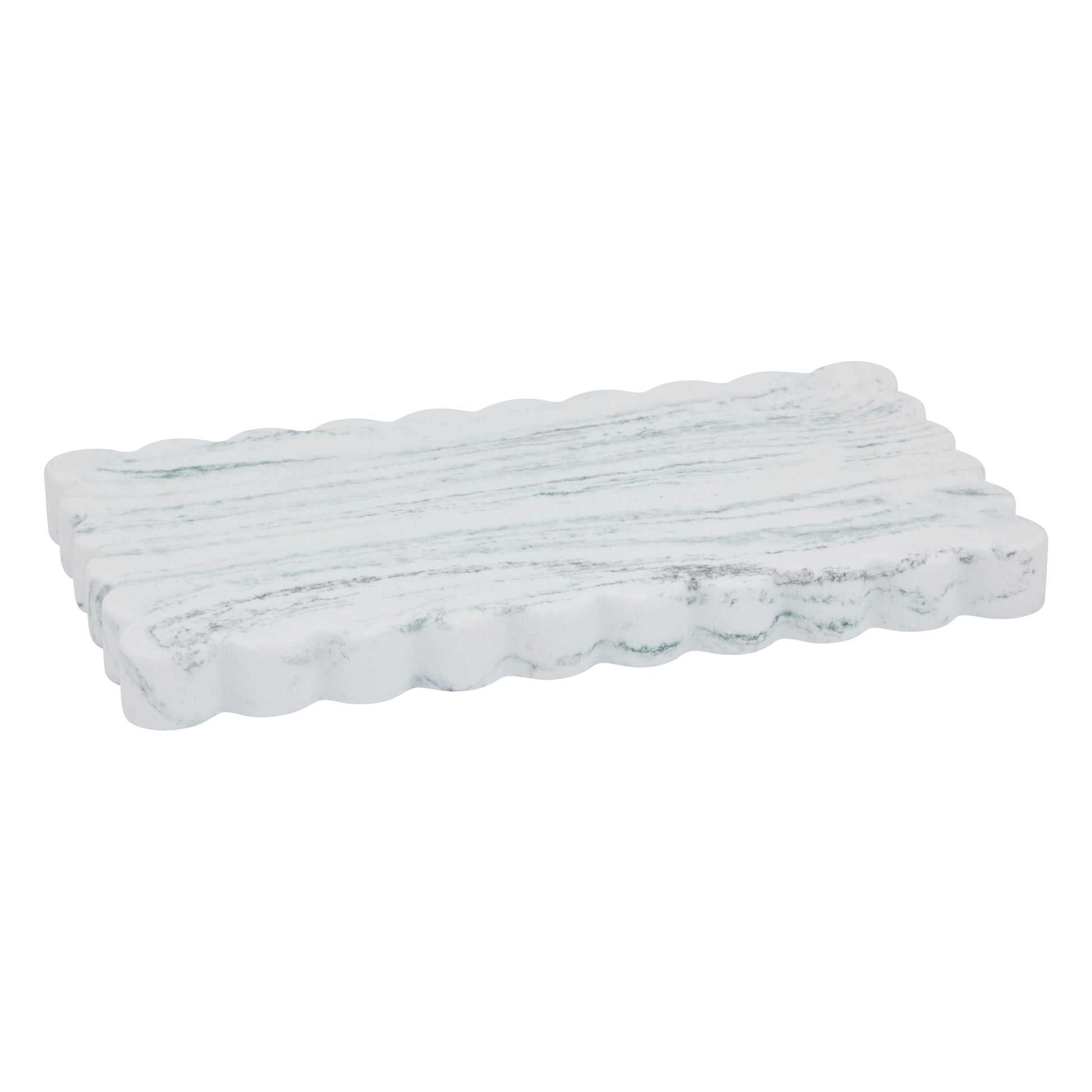 Marby Decoration Tray — Polyresin Marble-Effect Organizer, 23x13 cm
