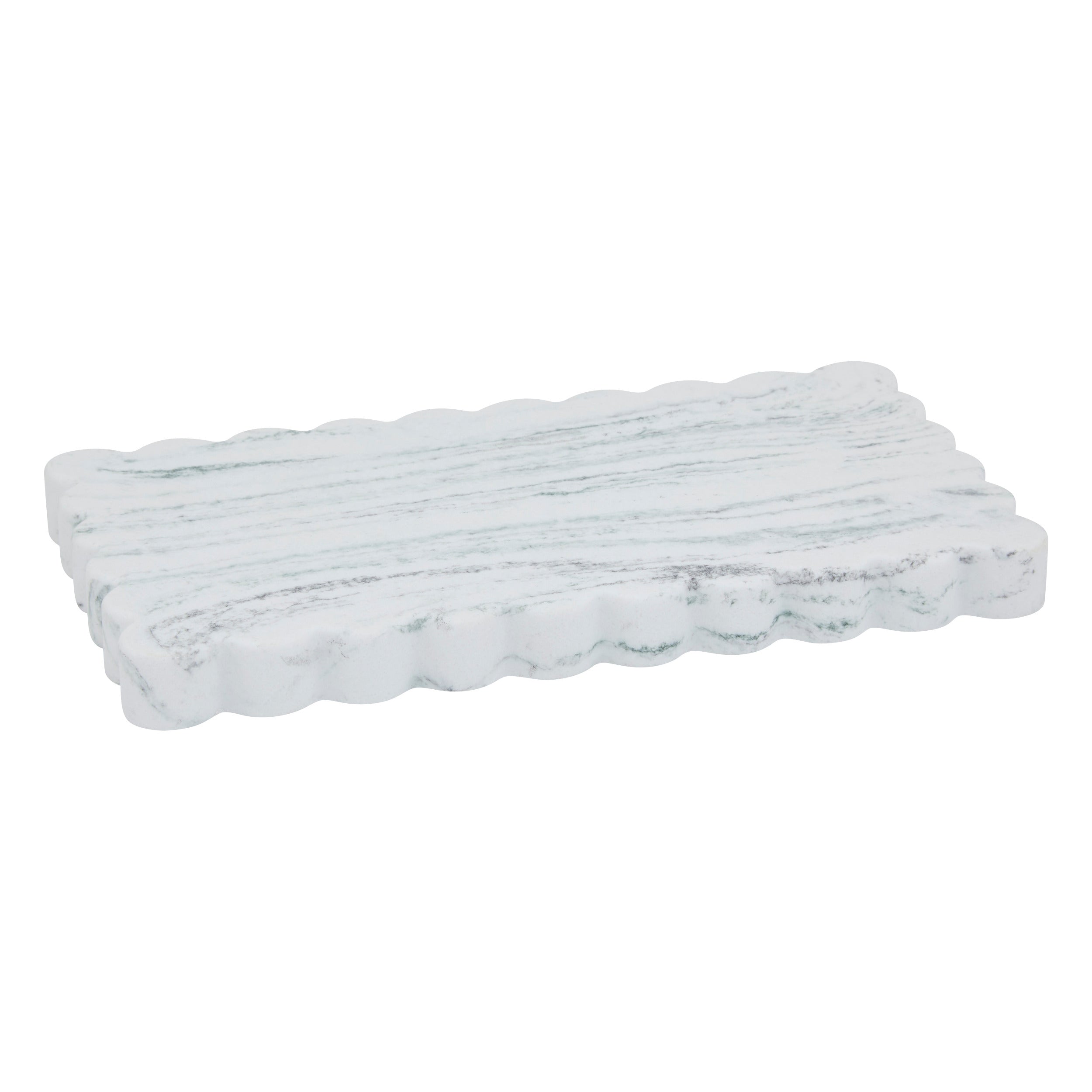Marby Decoration Tray — Polyresin Marble-Effect Organizer, 23x13 cm