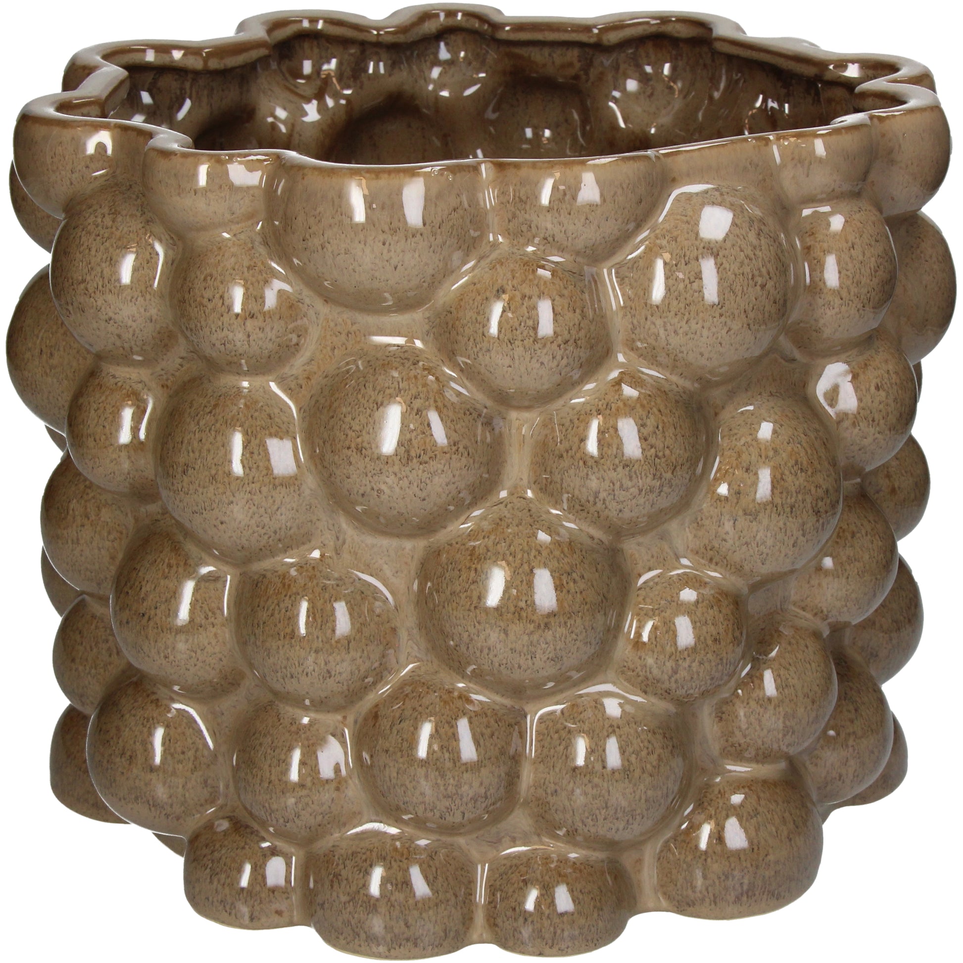 Stoneware Planter Vase Taupe 29.5x24.5cm