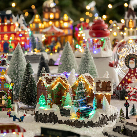 Lighted Gourmet Village with Musical Movement 25 LED