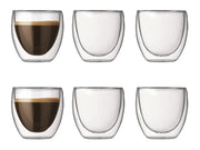 Double Glass Coffee Cups 6 pcs Set