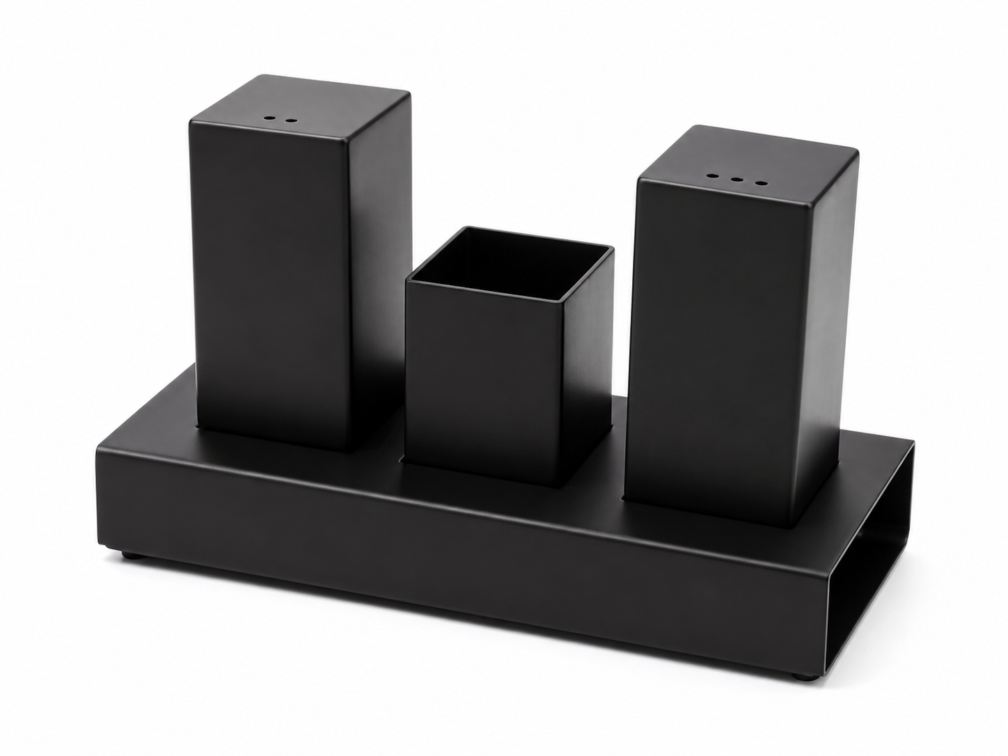 Stainless Steel Salt, Pepper & Toothpick Set with Stand