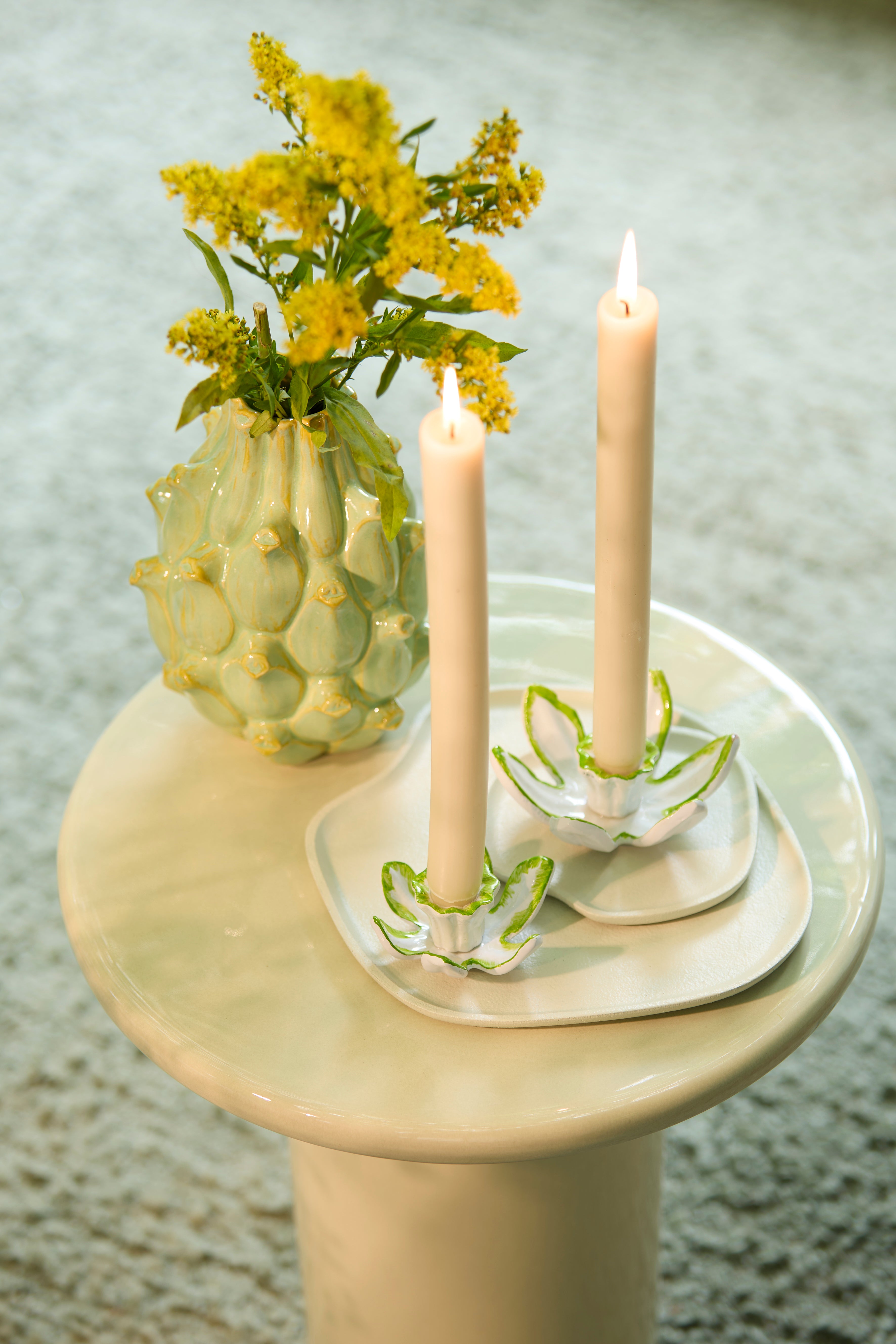 Tojera Decoration Plate Cream Metal Square Accent Tray 24x24cm