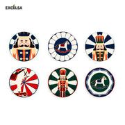 Vintage Christmas Ceramic Coaster Set of 6