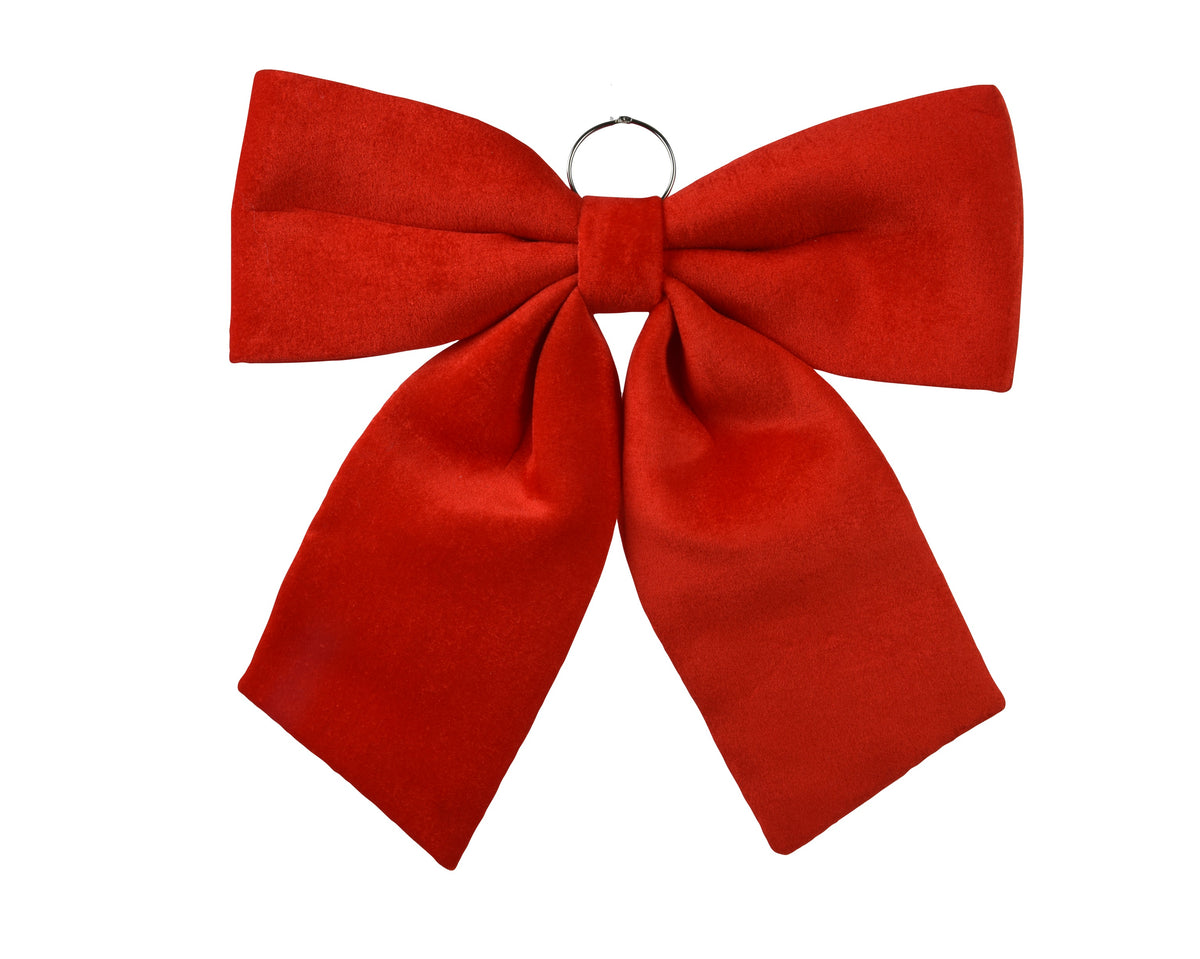 Bow polyester Red Christmas Bow with Steel Hanger – Multiple Sizes