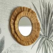 Raphia Wall Mirror with Raffia Frame - Alba