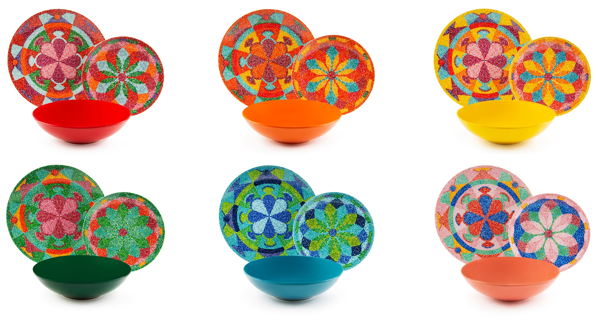 Seurat Dinner Set - Decorated Porcelain, Service for 18