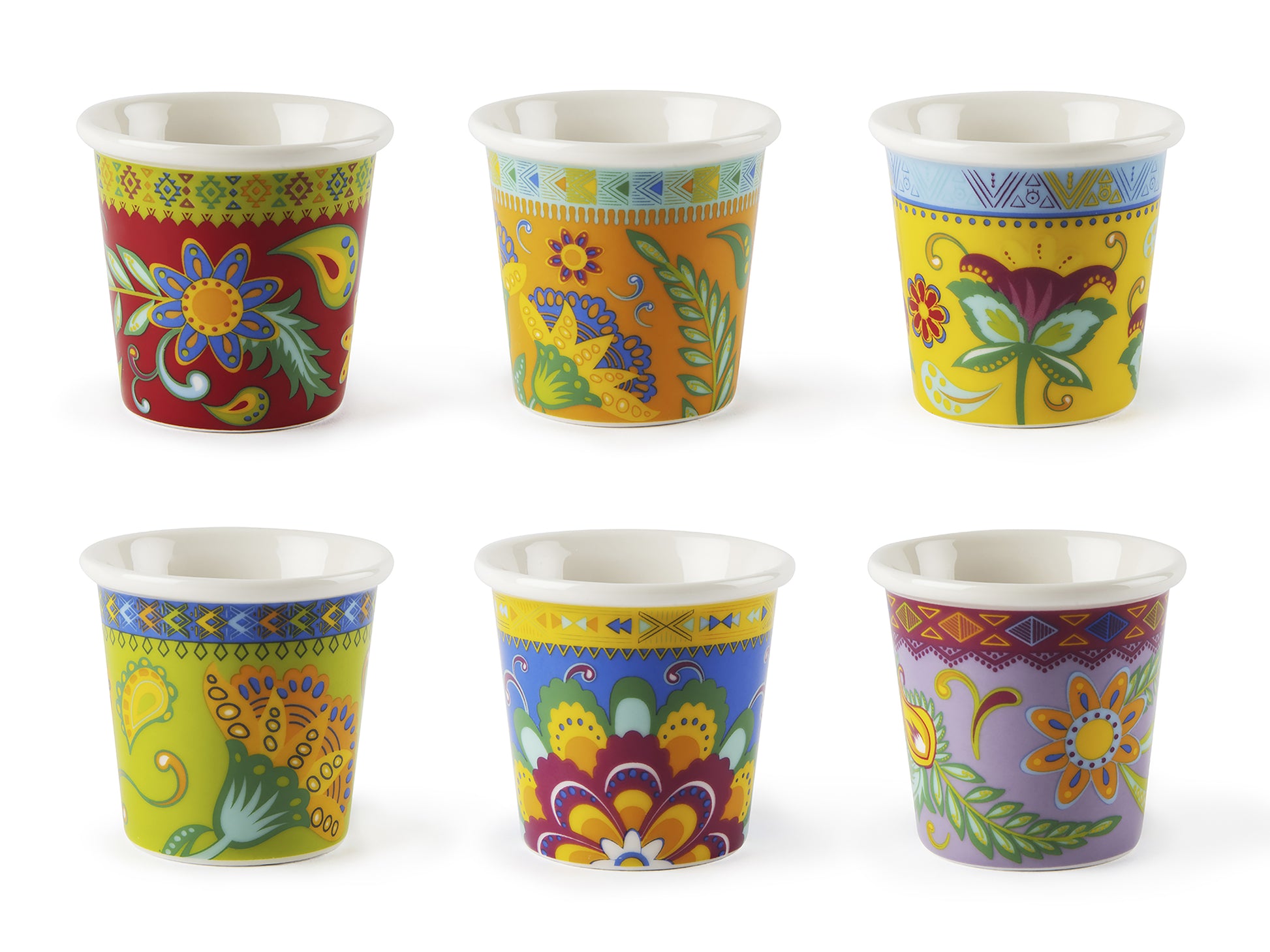 GIPSY Set of 6 Coffee Cups - 90ml Porcelain