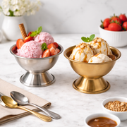 Stainless Steel Ice Cream Bowl 12.5 cm Silver