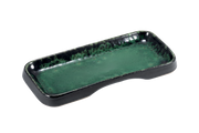 Rectangular Black and Green Reactive Stoneware Serving Board