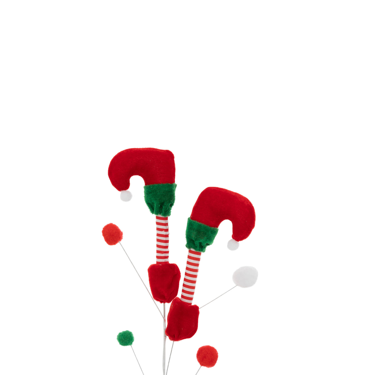Elf Feet Branch, Height 65 cm, Velvet - Festive Christmas Decoration