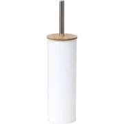 Toilet Brush with Bamboo Cover Modern Metal Bathroom Accessory
