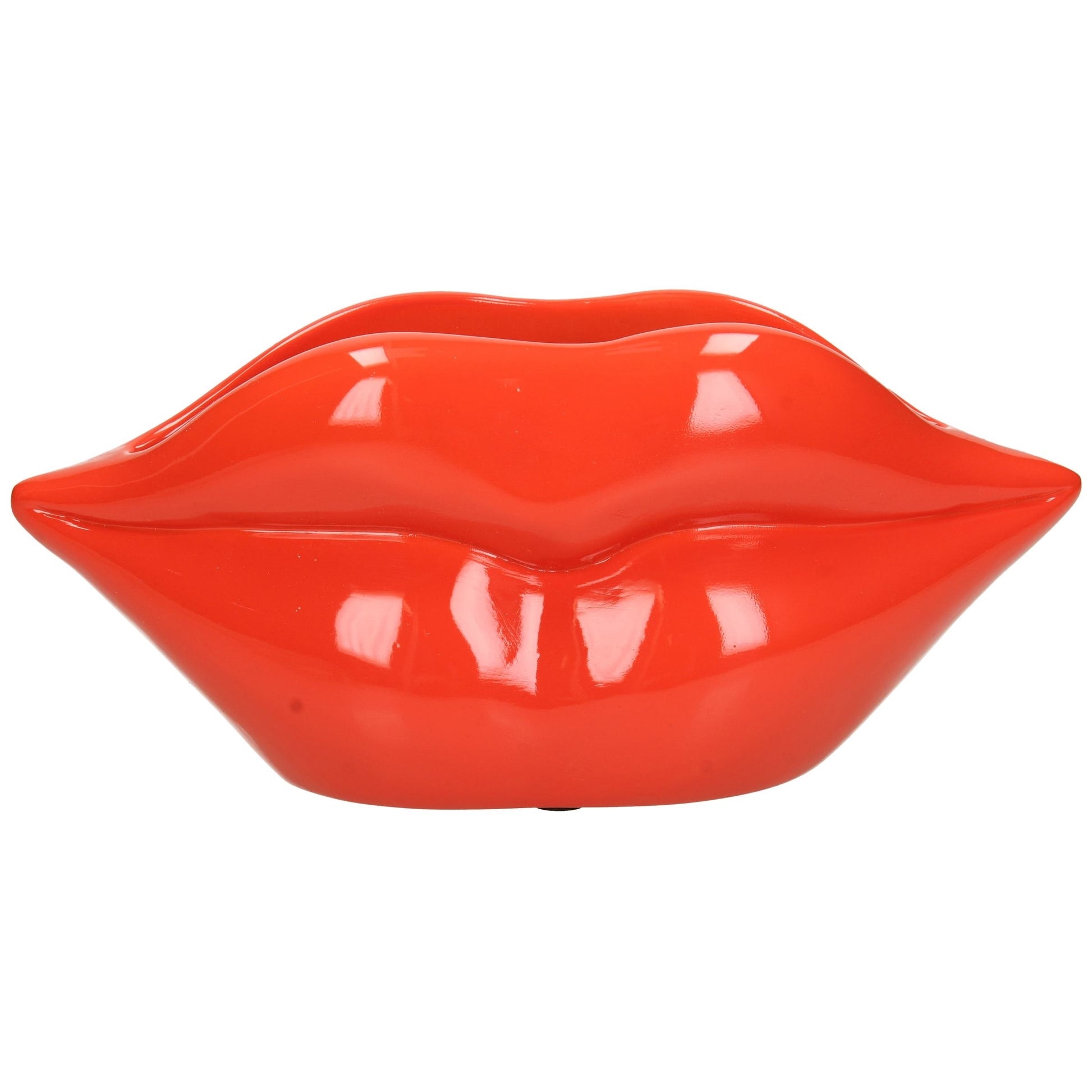 Planter Lips Red Polyresin Decorative Vase for Modern Home Decor