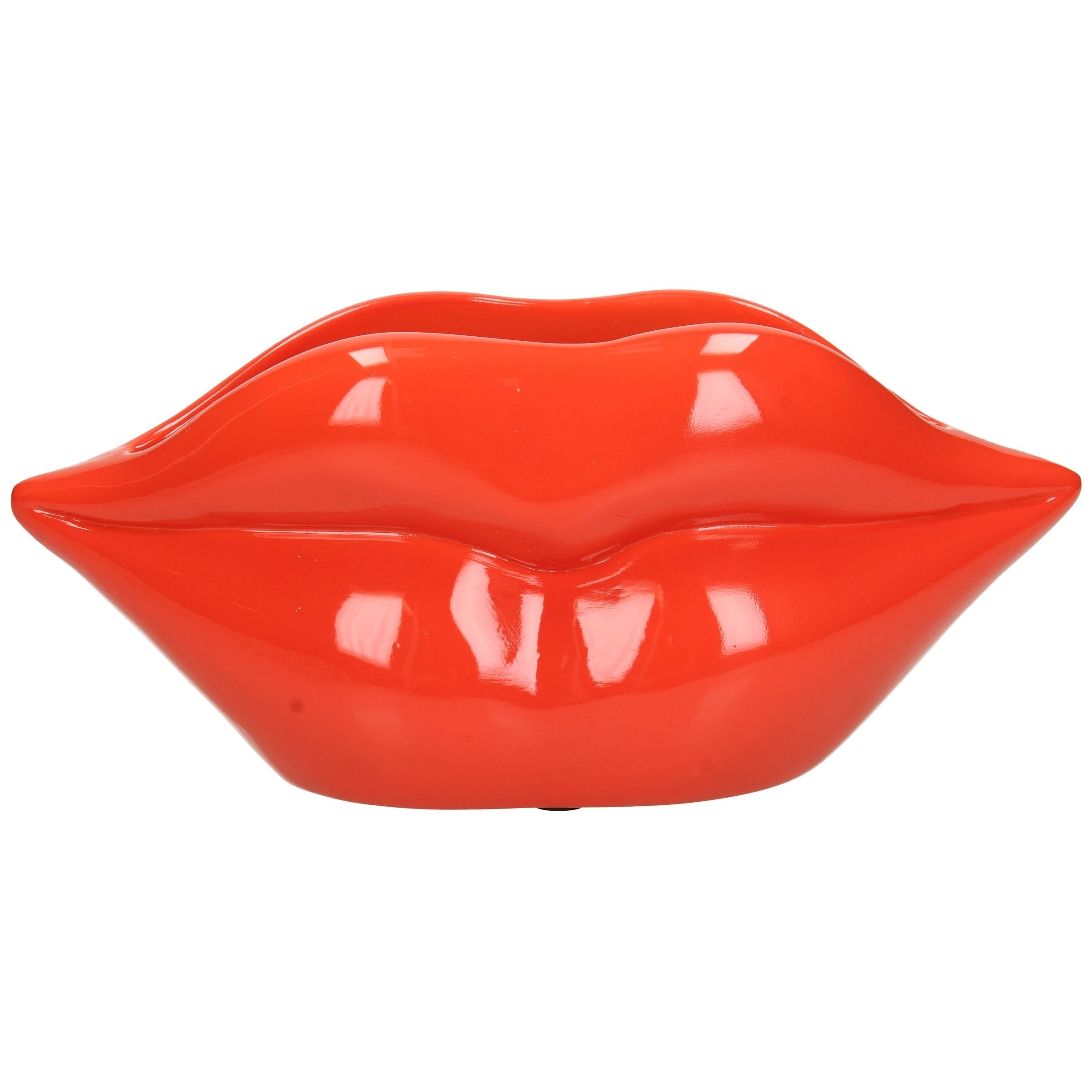 Planter Lips Red Polyresin Decorative Vase for Modern Home Decor