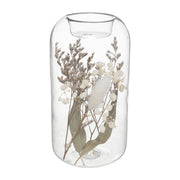 Candle Holder With Dry Flower, Glass, Tealight Space